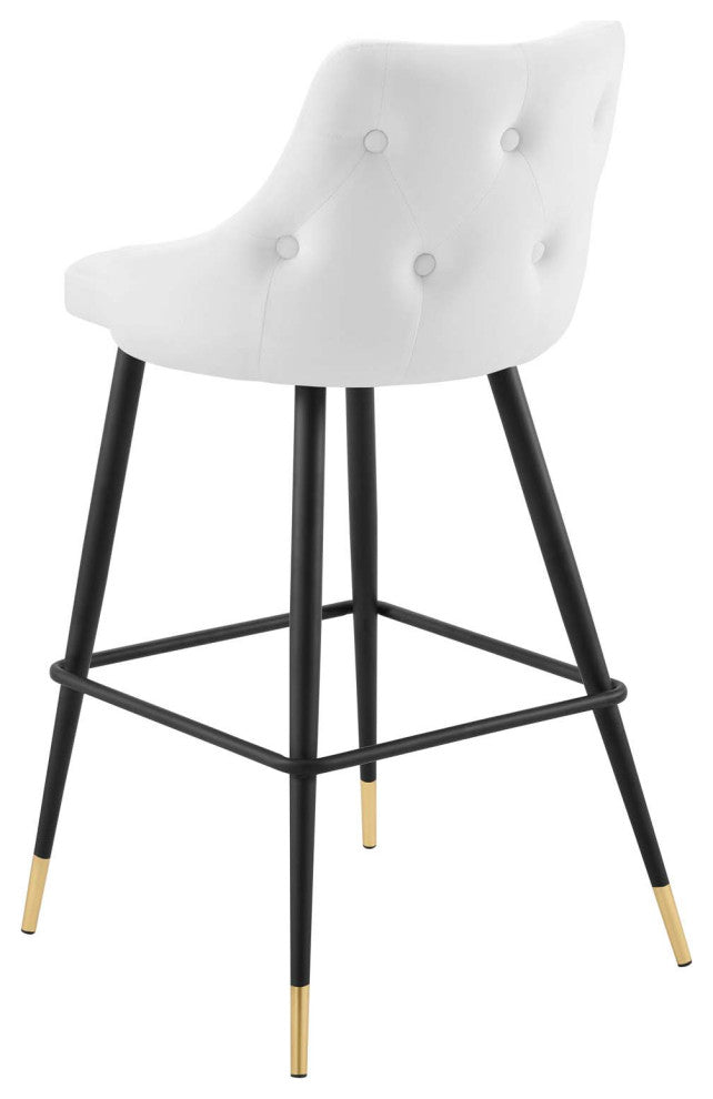 Bar Stool Chair Barstool, Set of 2, Velvet, White, Modern, Bar Pub Restaurant