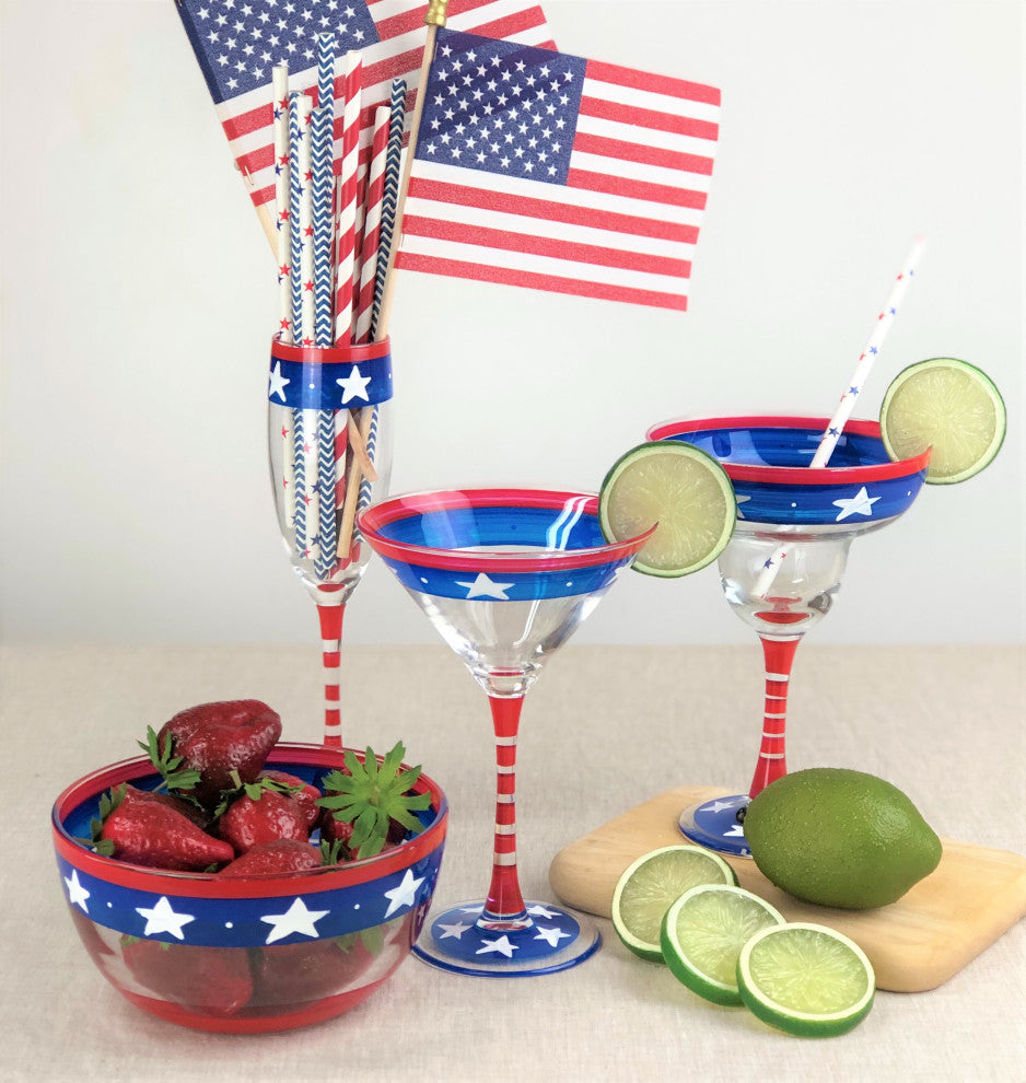 Stars and Stripes Margarita Patriotic Collection, Set of 2