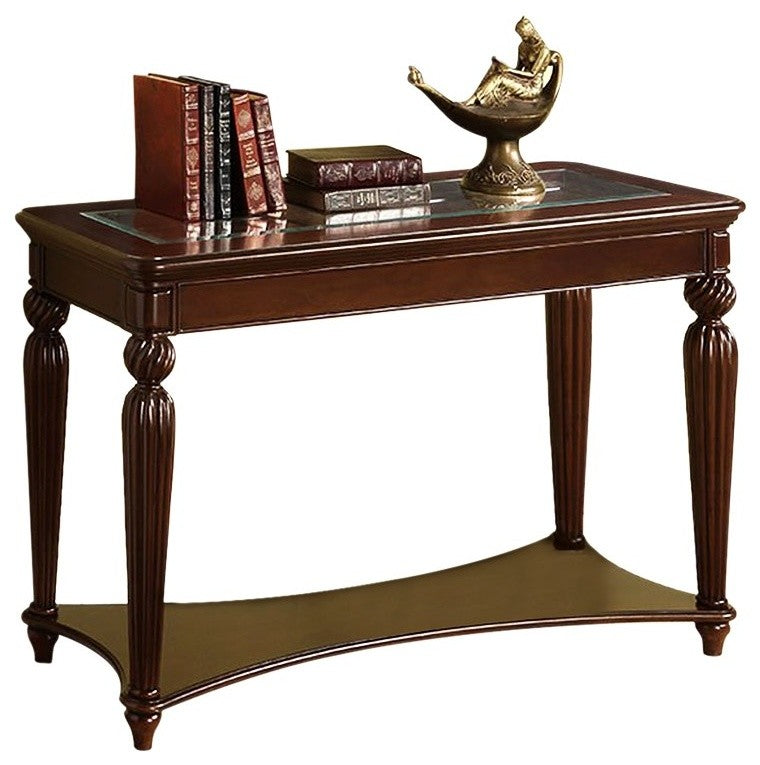 Windsor  Sofa Table, Beveled Tempered Glass Top 5Mm