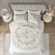 Madison Park Violette Tufted Medallion Comforter/Duvet Cover Set, Ivory Taupe