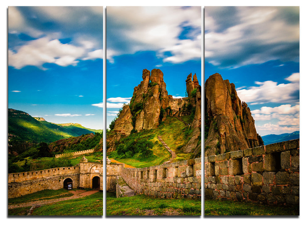 "Belogradchik Fortress and Cliffs Bulgaria" Wall Art, 3 Panels, 36"x28"