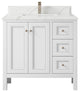 Nashville 36" Center Sink Bath Vanity, White 1.5" Calacatta Laza