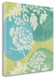 "Floral Decal Turquoise I" By Veronique Charron, Giclee on Gallery Wrap Canvas