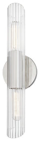Cecily 2-Light Small Wall Sconce, Clear Glass, Finish: Polished Nickel
