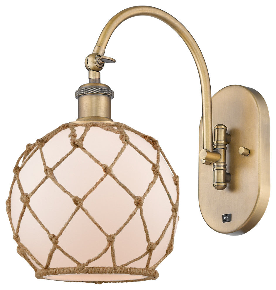 Innovations 518-1W-BB-G121-8RB 1-Light Sconce, Brushed Brass