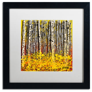 'Fall Aspens' Matted Framed Canvas Art by Roderick Stevens