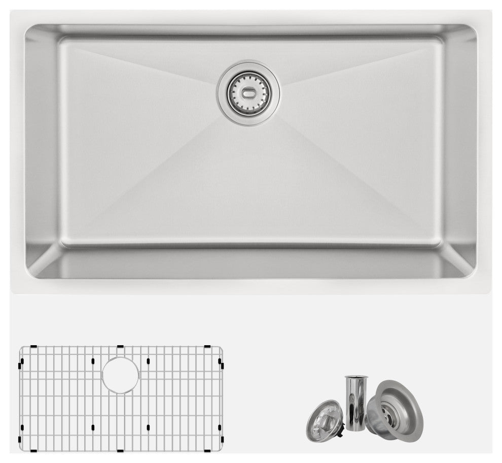 STYLISH Dual-Mount 31" Stainless Steel Single-Bowl Kitchen Sink