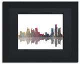 'Boston, Massachusetts Skyline' Matted Framed Canvas Art by Marlene Watson