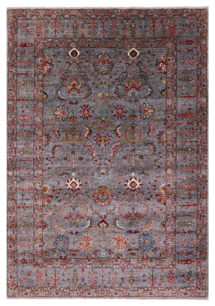 5' 8" X 8' 0" Handmade Persian Tabriz Wool Rug Q9843
