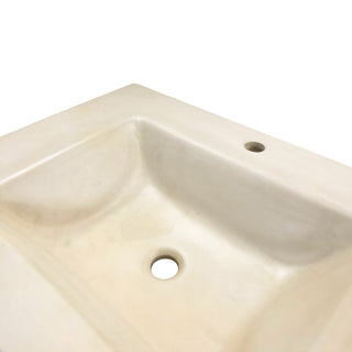 31" Single Concrete Rectangular Sink Top with Rectangle Sink, Cream