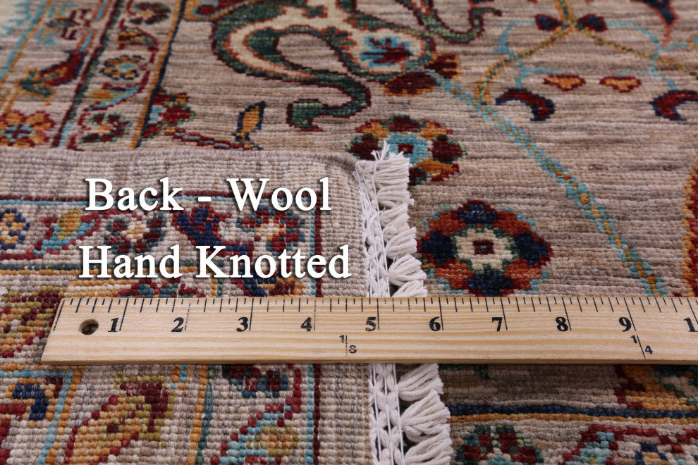 9' 1" X 12' 1" Persian Tabriz Hand Knotted Wool Rug Q11310