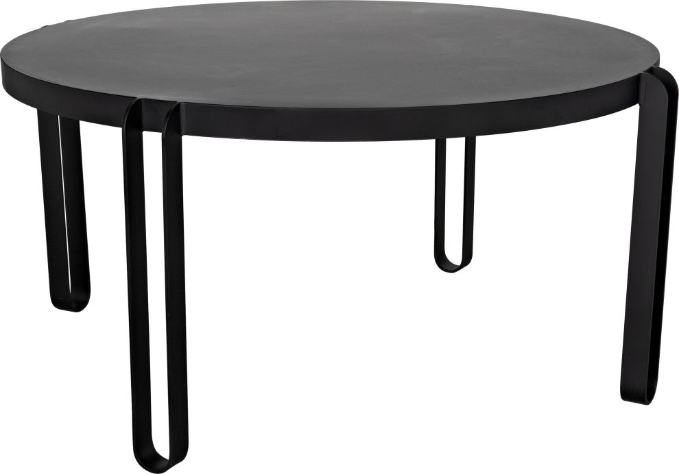 NOIR Furniture Marcellus Dining Table, 49", Black Metal GTAB563MTB-S