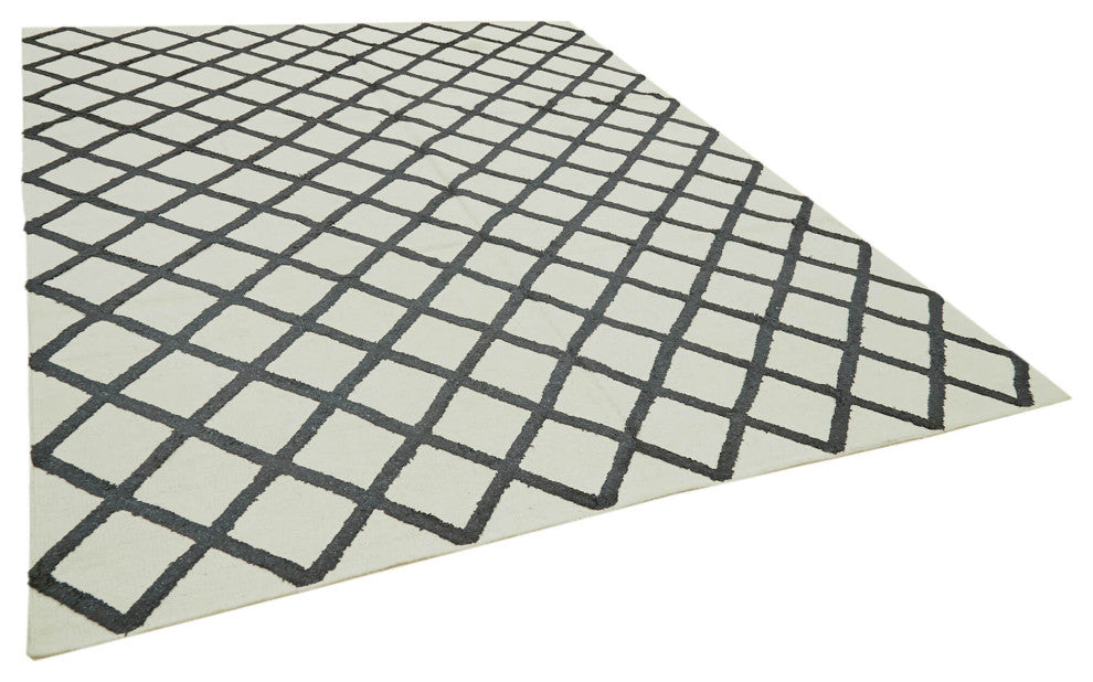 Rug N Carpet - Hand-knotted Modern Design 8' 1'' x 10' 0'' Wool Unique Kilim Rug