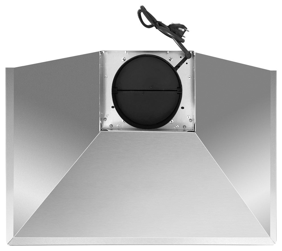 Ductless Wall Mount Range Hood in Stainless Steel with LED Lights