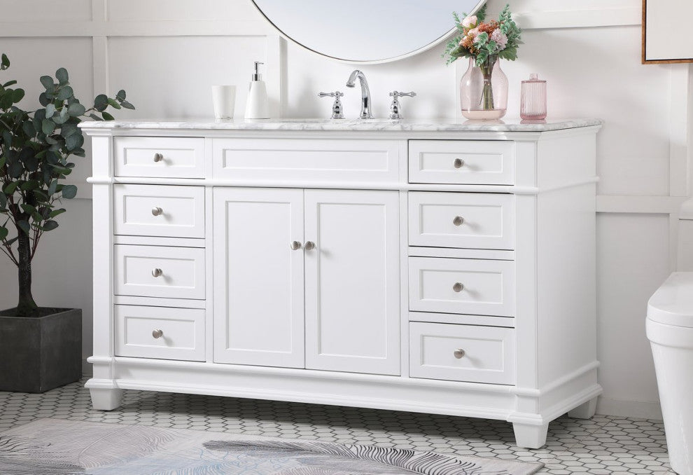 Weston Single Bathroom Vanity Set, White, 60