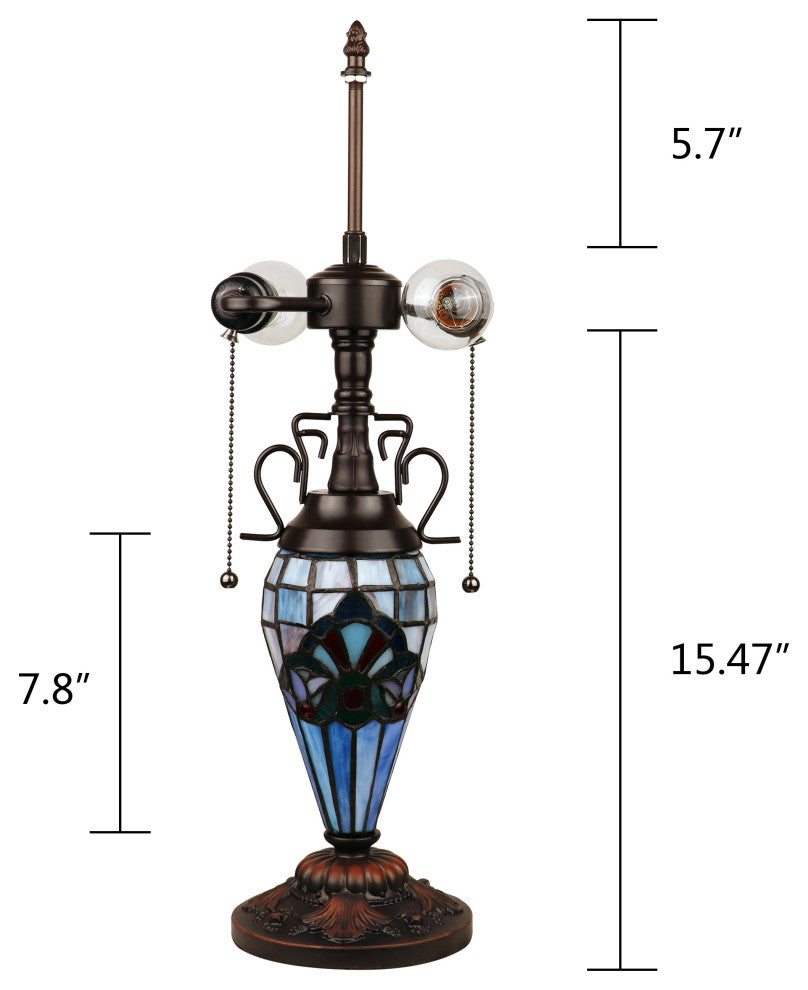 Grenville Victorian-Style 3 Light Double Lit Table Lamp 16" Wide