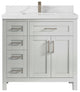 Cambridge 36 Center Sink Bath Vanity in Coventry Gray 2" Calacatta Laza