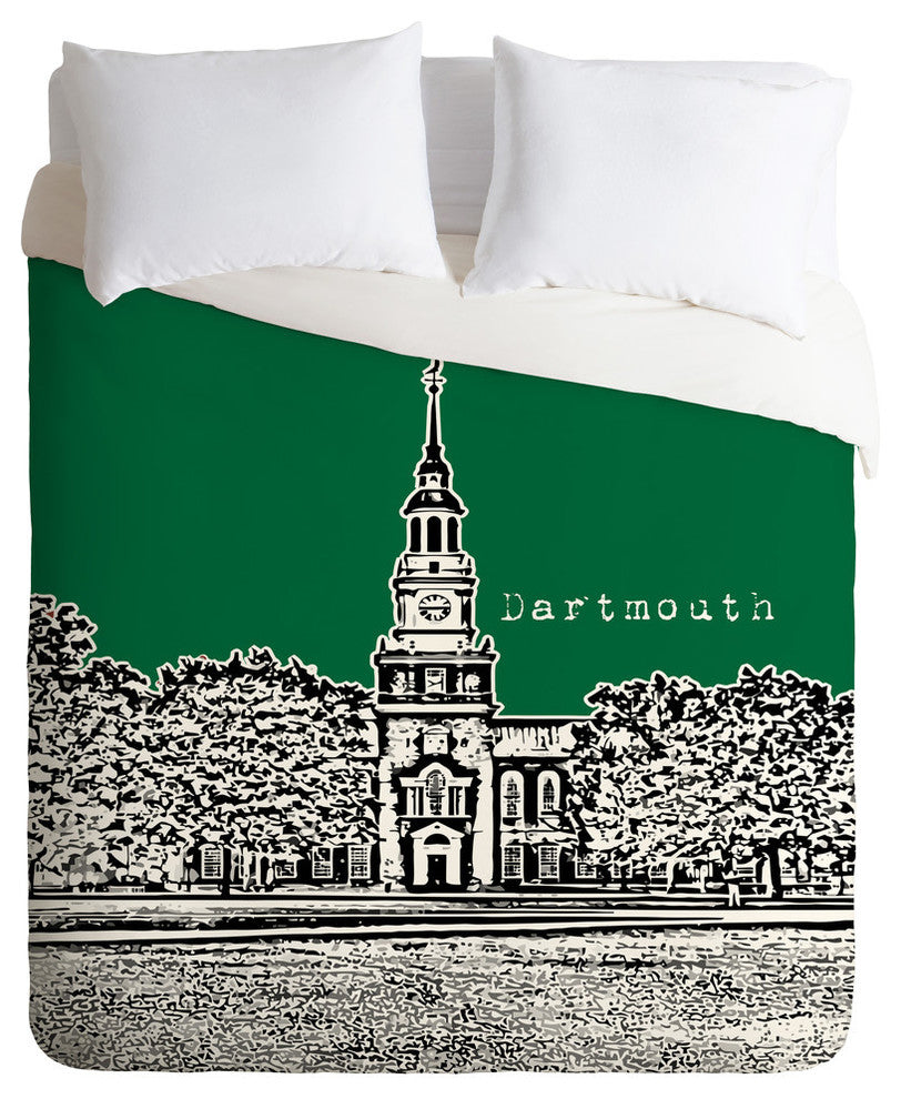 Deny Designs Bird Ave Dartmouth College Green Duvet Cover - Lightweight