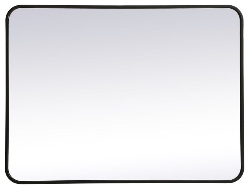 Ellis Soft Corner Metal Rectangular Mirror, Black, 27"x36"