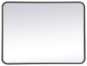 Ellis Soft Corner Metal Rectangular Mirror, Black, 27"x36"