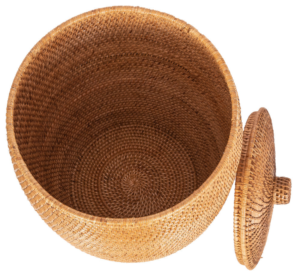 Saboga Home Beehive Laundry Hamper with Liner, Honey Brown
