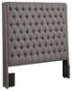 Stonecroft Furniture Davidson Fabric Tufted King Panel Headboard in Gray