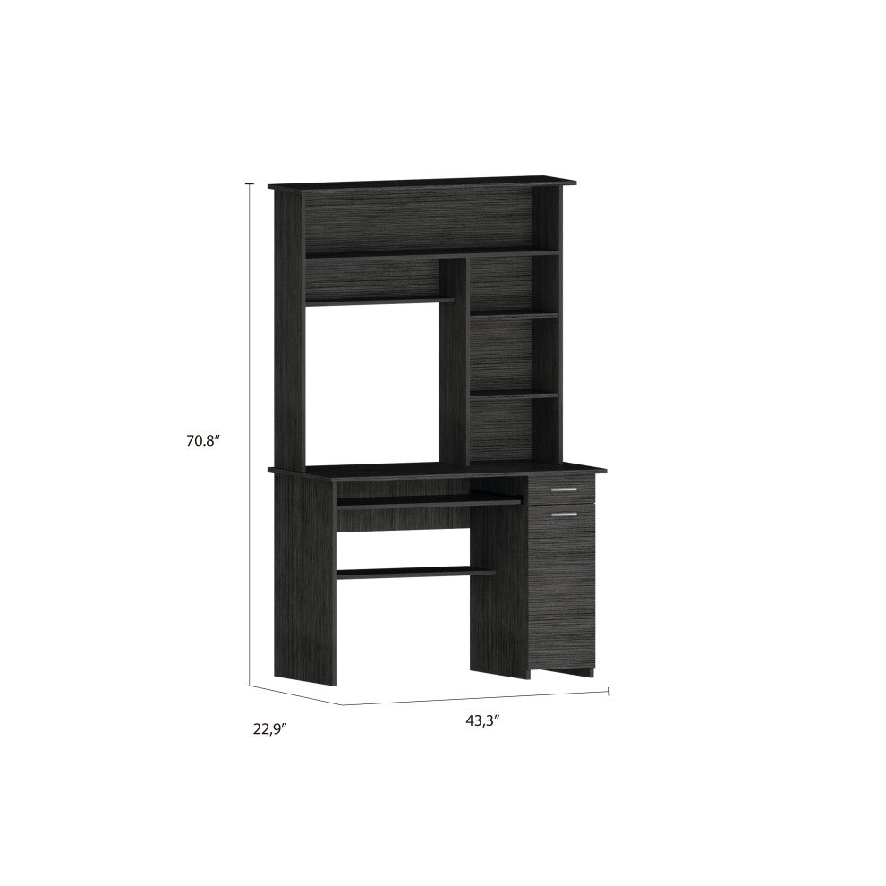 Xalo 180 Compu Hutch Desk, Smoky Oak