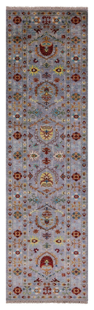 2' 9" X 9' 11" Runner Hand-Knotted Persian Tabriz Wool Rug Q8373