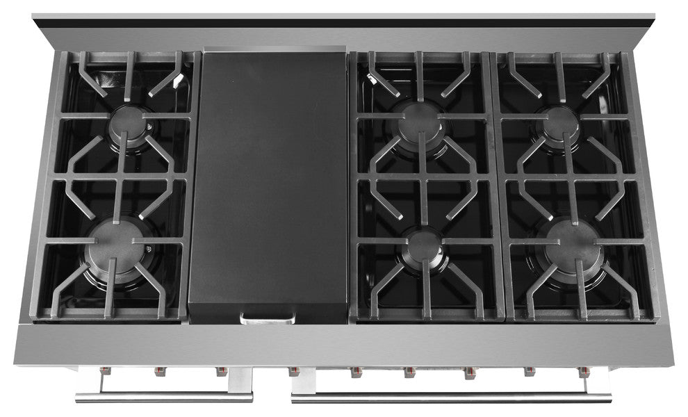 NXR SC 48" Stainless Steel Gas Range, 6 Burner with Dual Convection Oven SC4811