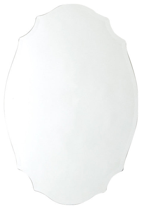 Scalloped Beveled Oval Mirror
