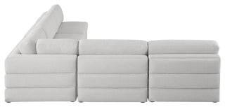 Beckham Linen Textured Fabric 5-Piece Modular L-Shaped Sectional, Beige