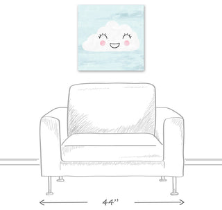 Happy Cloud In Blue Sky 20x20 Canvas Wall Art