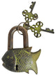 Consigned Vintage India Dark Bronze Fish Lock