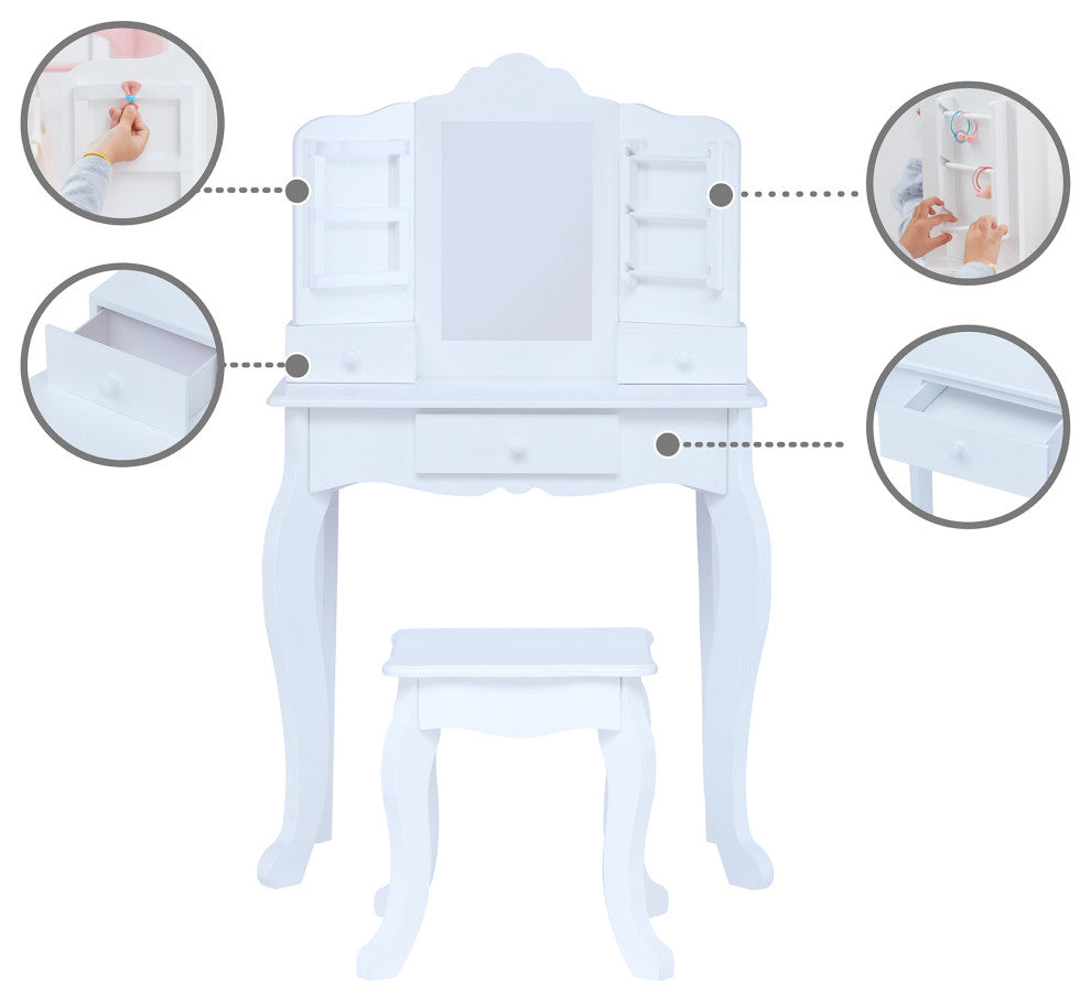 Little Princess Anna Toy Vanity Set White