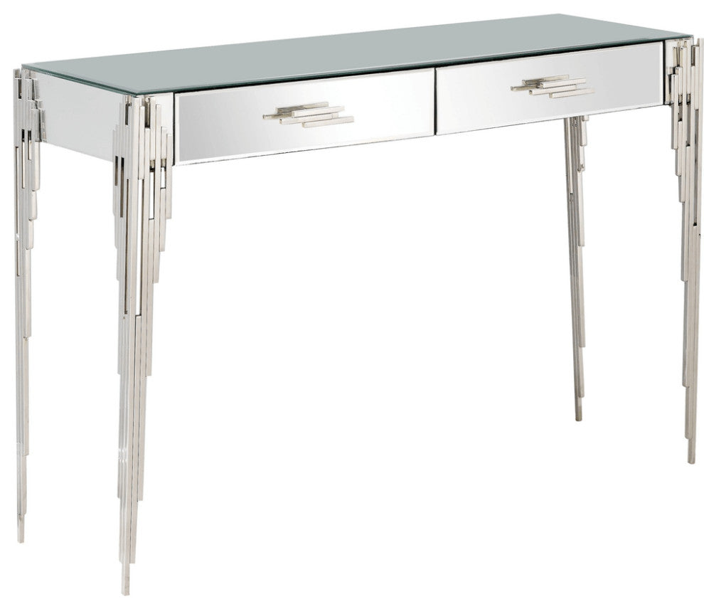 Rectangular Striped Falling Console Table