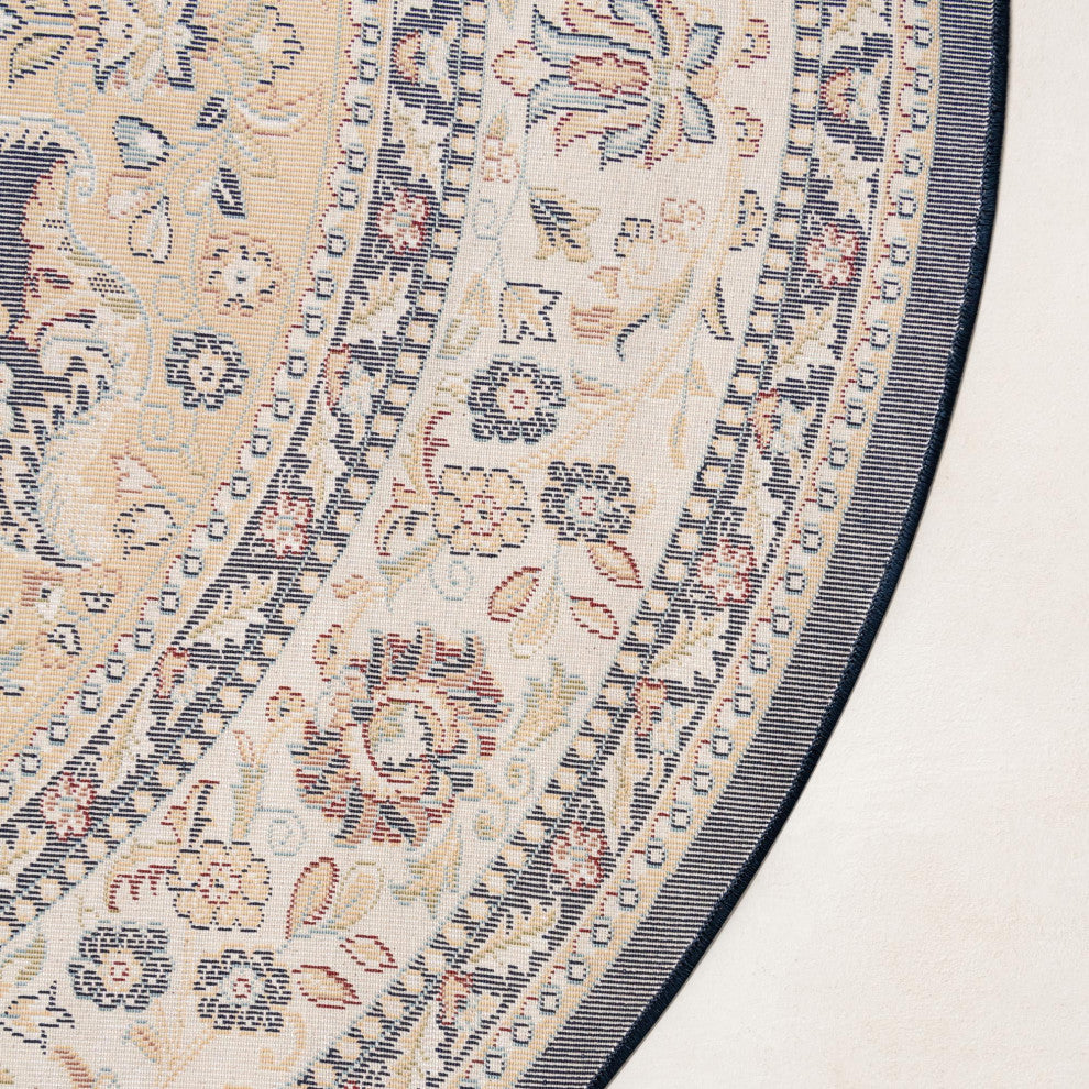 Rug Unique Loom Narenj Navy Blue Round 10' 0 x 10' 0