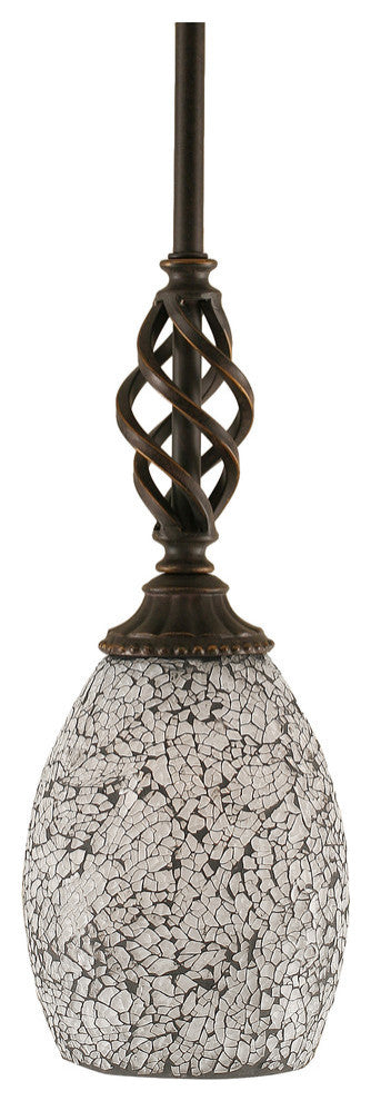 Elegante Mini Pendant, 5" Black Fusion Glass