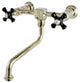 Kingston Brass Wall Mount Bathroom Faucet, Polished Brass