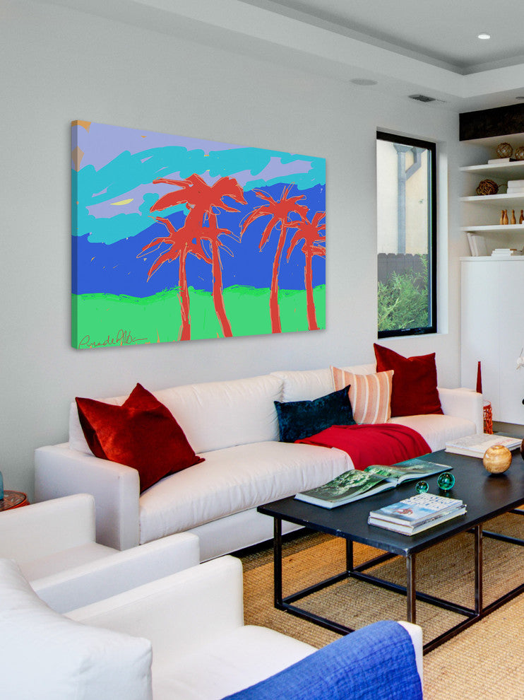 Marmont Hill, "California Palms" by Arthur Pina Painting Wrapped Canvas, 30x20