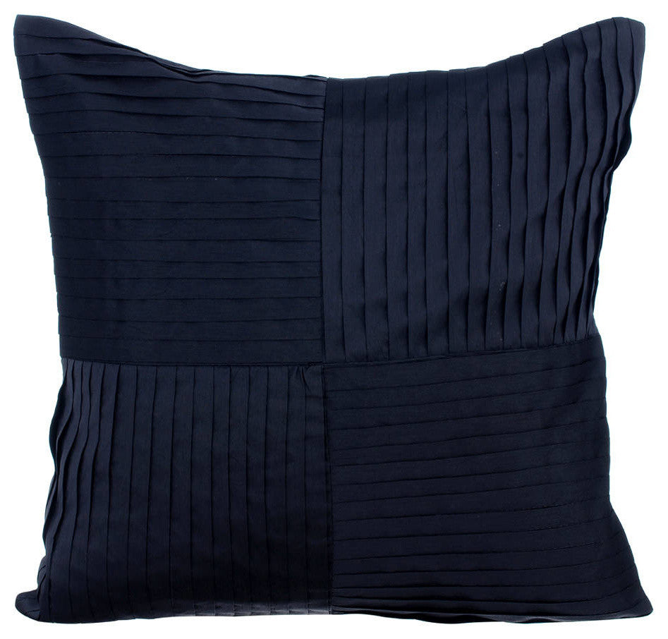 Gray Decorative Pillow Covers 22"x22" Silk, Charcoal Black Ripples