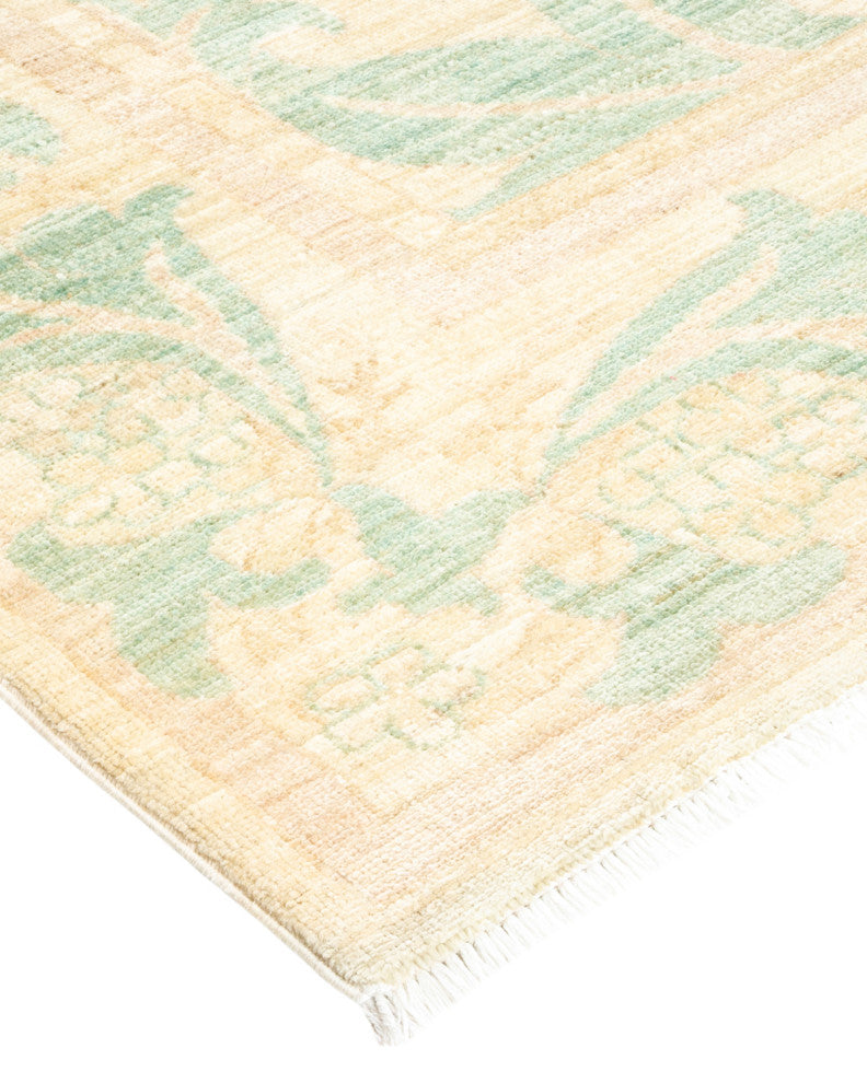 Arts and Crafts, One-of-a-Kind Hand-Knotted Area Rug Ivory, 6'1"x11'7"