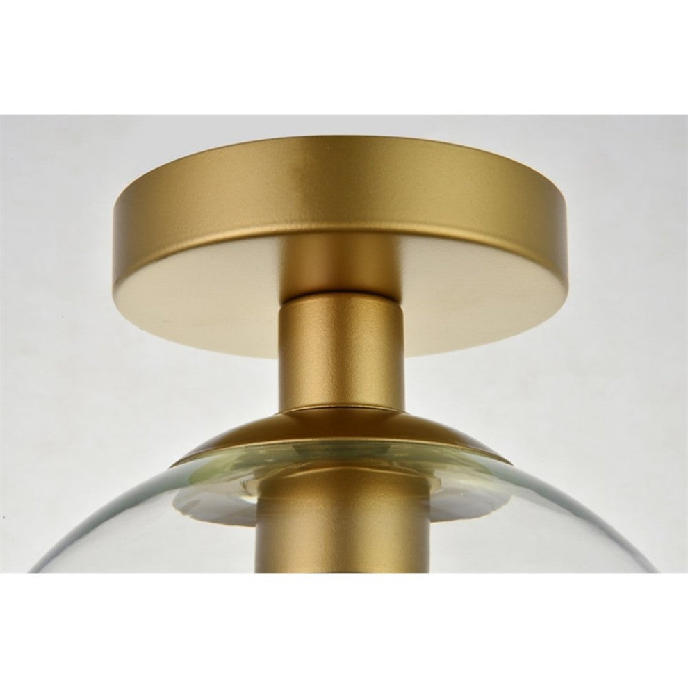 Baxter 1 Light Flush Mount in Brass with Clear Glass