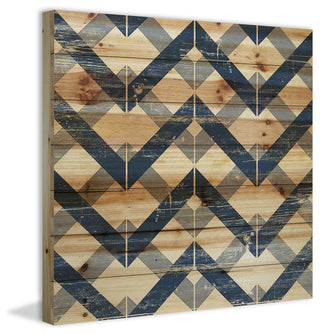"Linkage" Painting Print on Natural Pine Wood