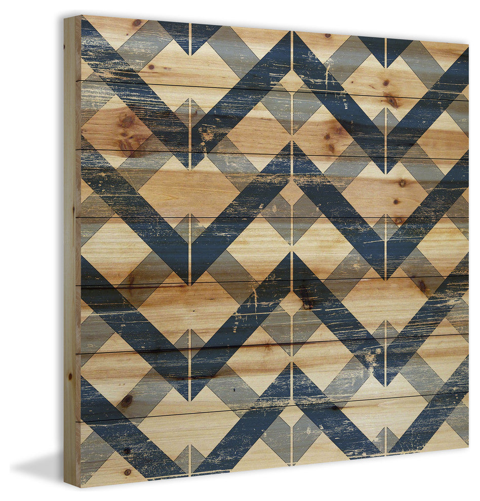 "Linkage" Painting Print on Natural Pine Wood