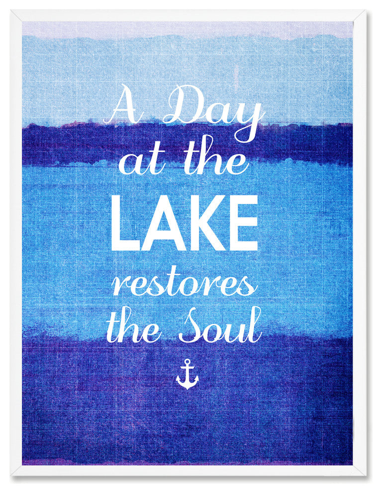 At The Lake Restores The Soul Inspirational, Canvas, Picture Frame, 28"X37"