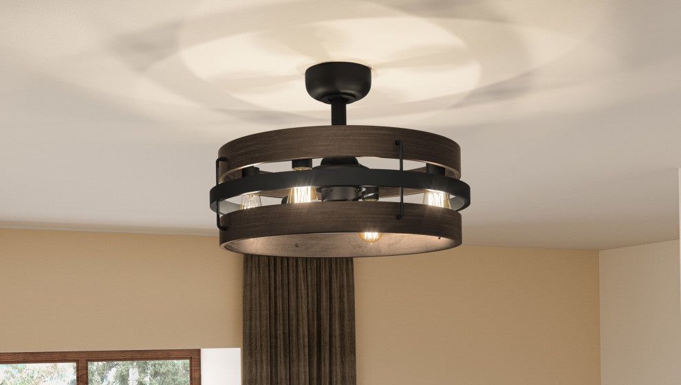 Quoizel QFA5615 24 Inch Indoor Fandelier - Matte Black