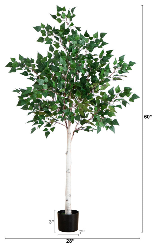5ft. Lighted Artificial Birch Tree With 180 Warm White LED Lights
