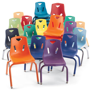 Berries Stacking Chair with Powder-Coated Legs - 12" Ht - Camel