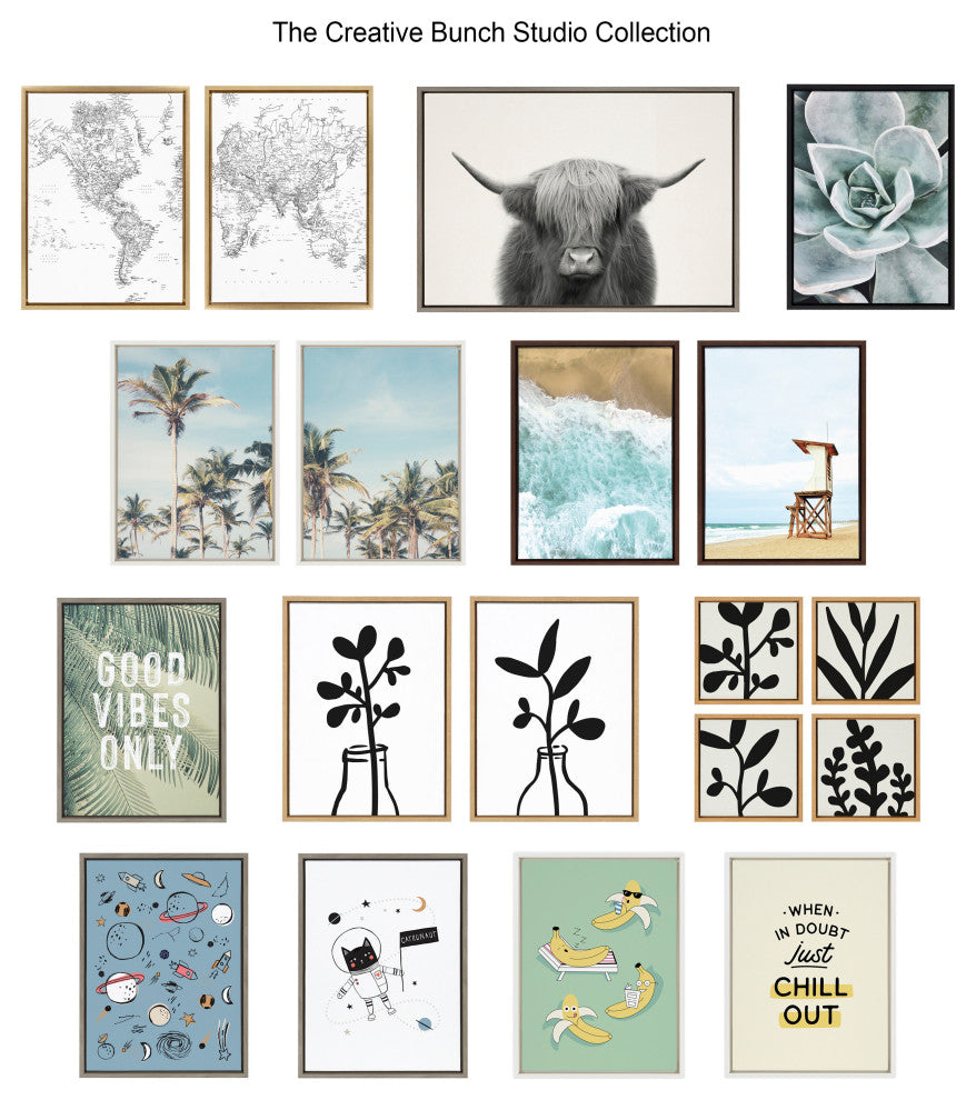 Sylvie World Map Canvas Set by The Creative Bunch Studio, Gold 2 Piece 18x24