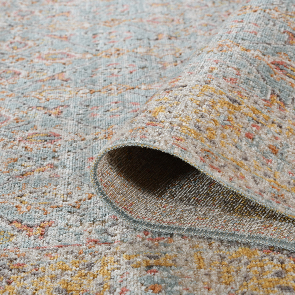 Ethnicia Watton Vintage Teal Area Rug, 2'7"x7'6"